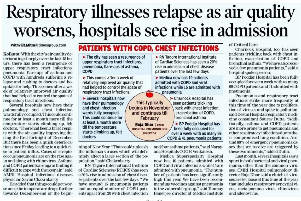Respiratory illness relapse as air quality worsens, hospitals see rise in admission